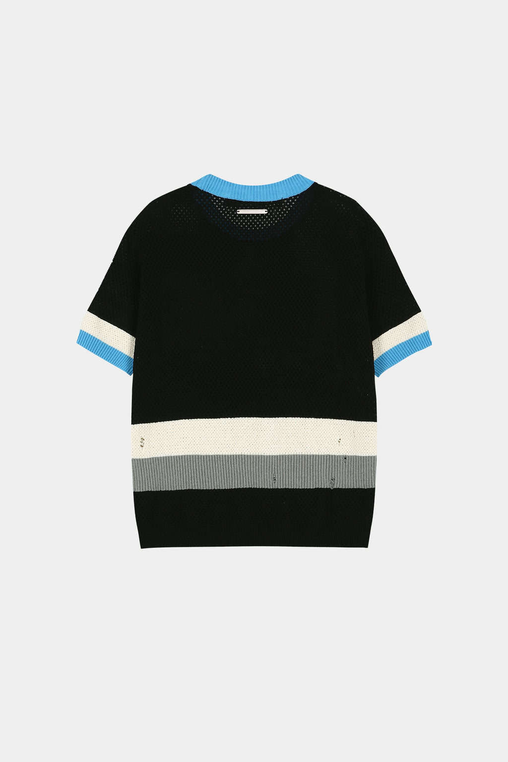 Andersson Bell - Color-Blocked Short Sleeve Crew-Neck Sweater (Black/Blue) product image 10 | TRAB K-Fashion Australia