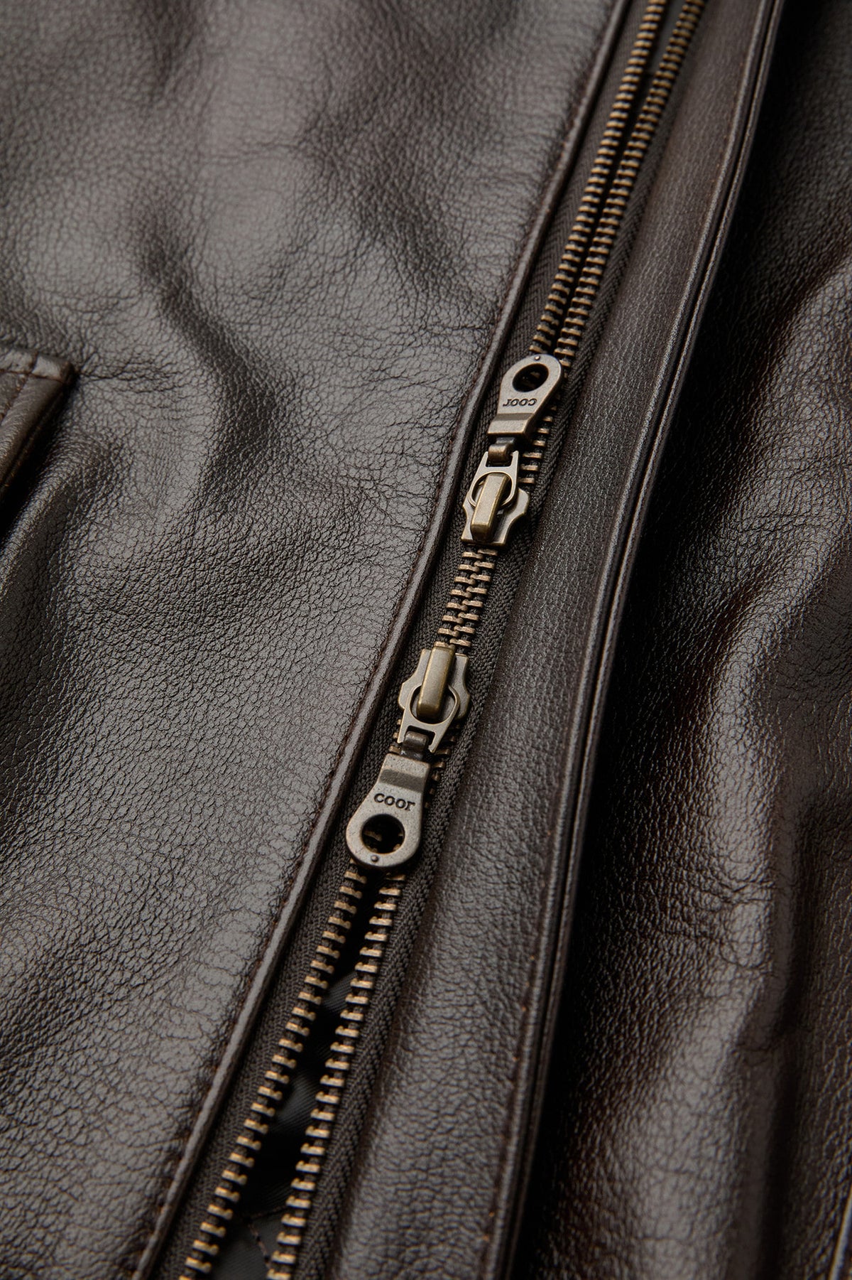 Coor - Cow Skin A-2 Leather Jacket (Dark Brown) product image 6 | TRAB K-Fashion Australia