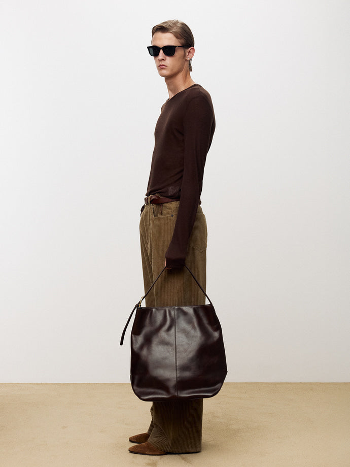 Tonywack - Sheer Wool Ribbed Knit Top (Brown) product image 2 | TRAB K-Fashion Australia