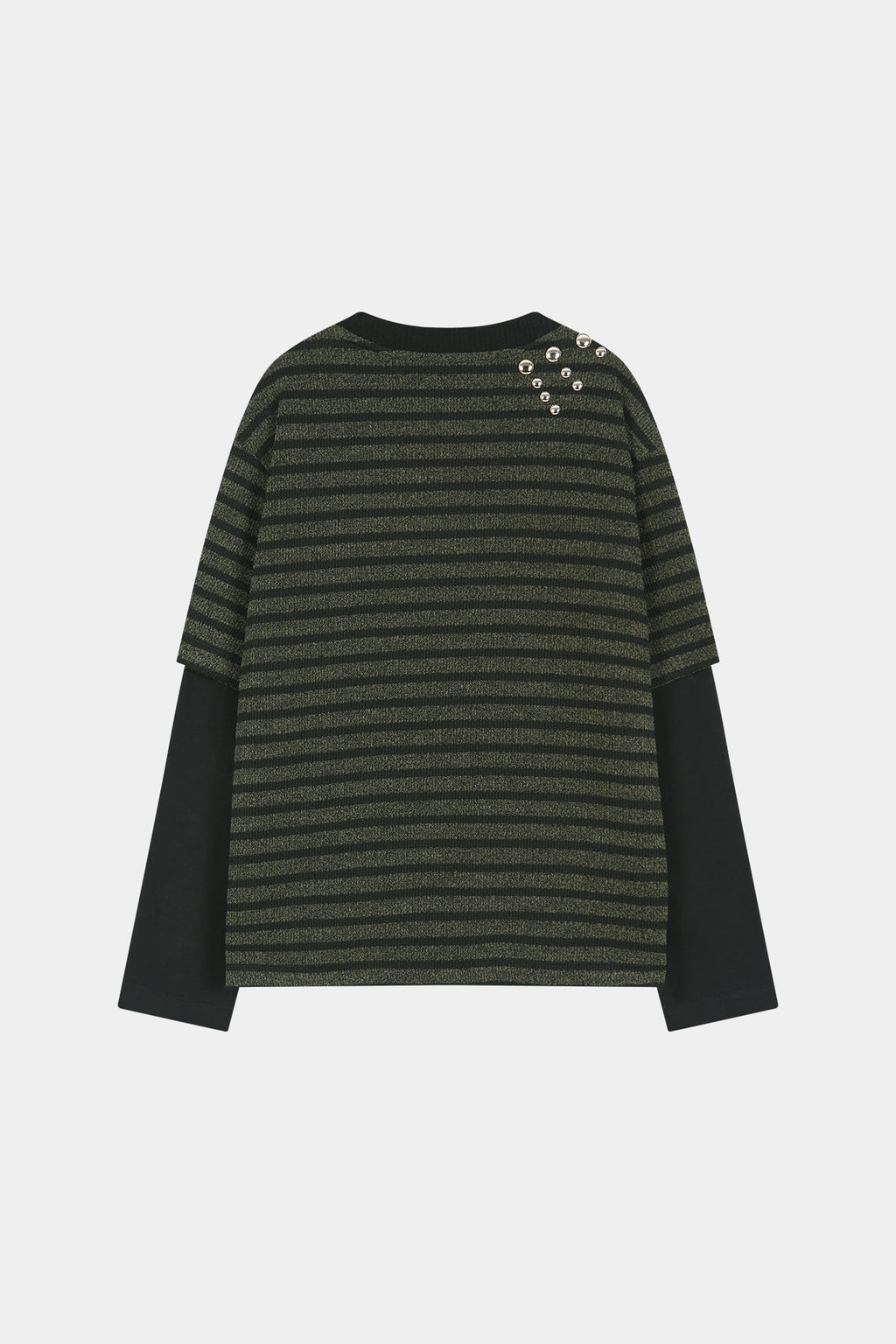Andersson Bell - Unisex Studded Stripe Layered Sweater (black) (Black) product image 8 | TRAB K-Fashion Australia