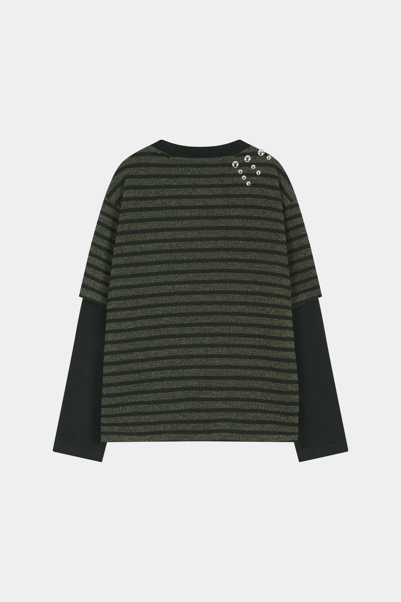 Andersson Bell - Unisex Studded Stripe Layered Sweater (black) (Black) product image 8 | TRAB K-Fashion Australia