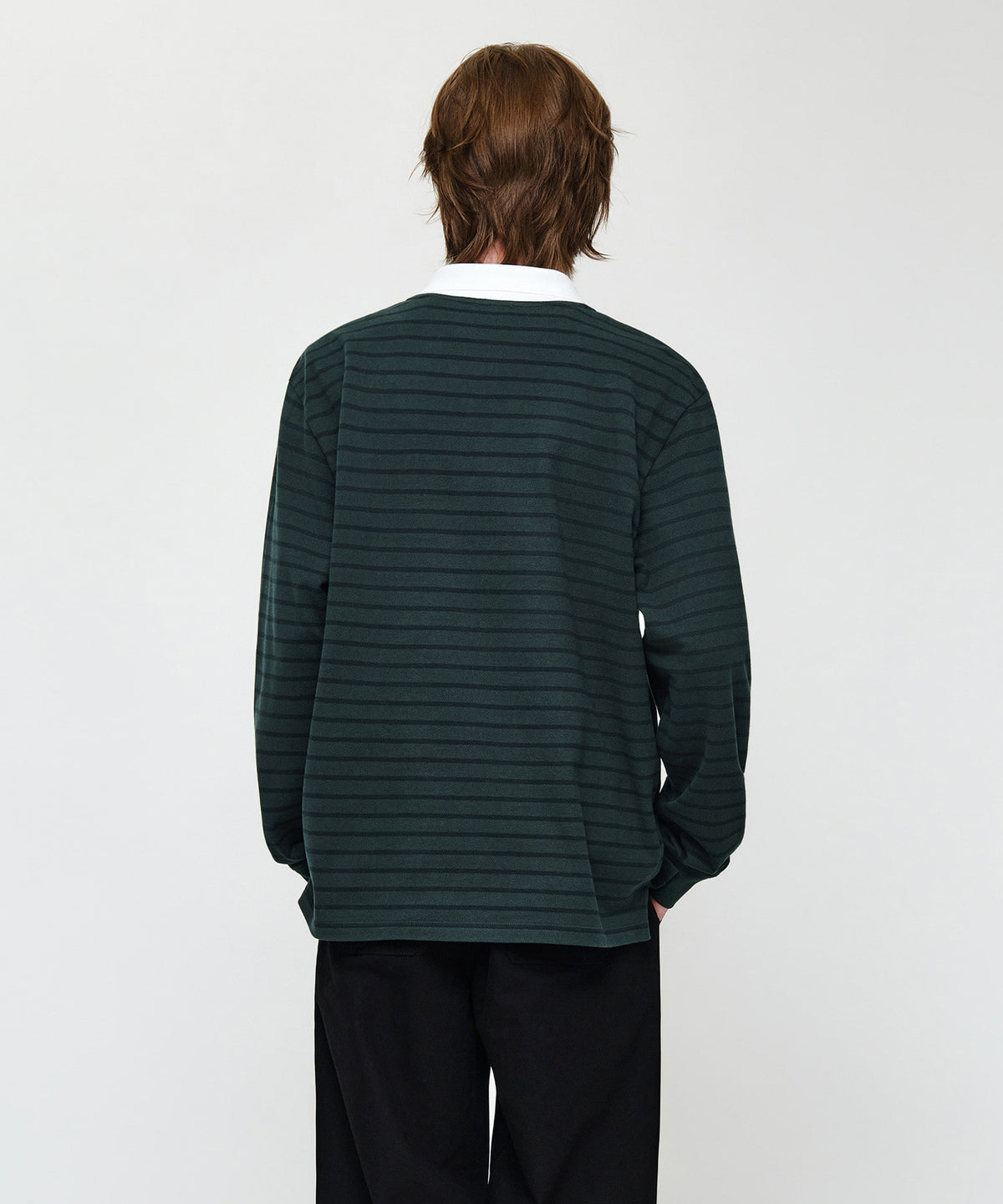Marithe & Francois Girbaud - Collar Pique Long Sleeve Tee (Stripe) product image 3 | TRAB K-Fashion Australia