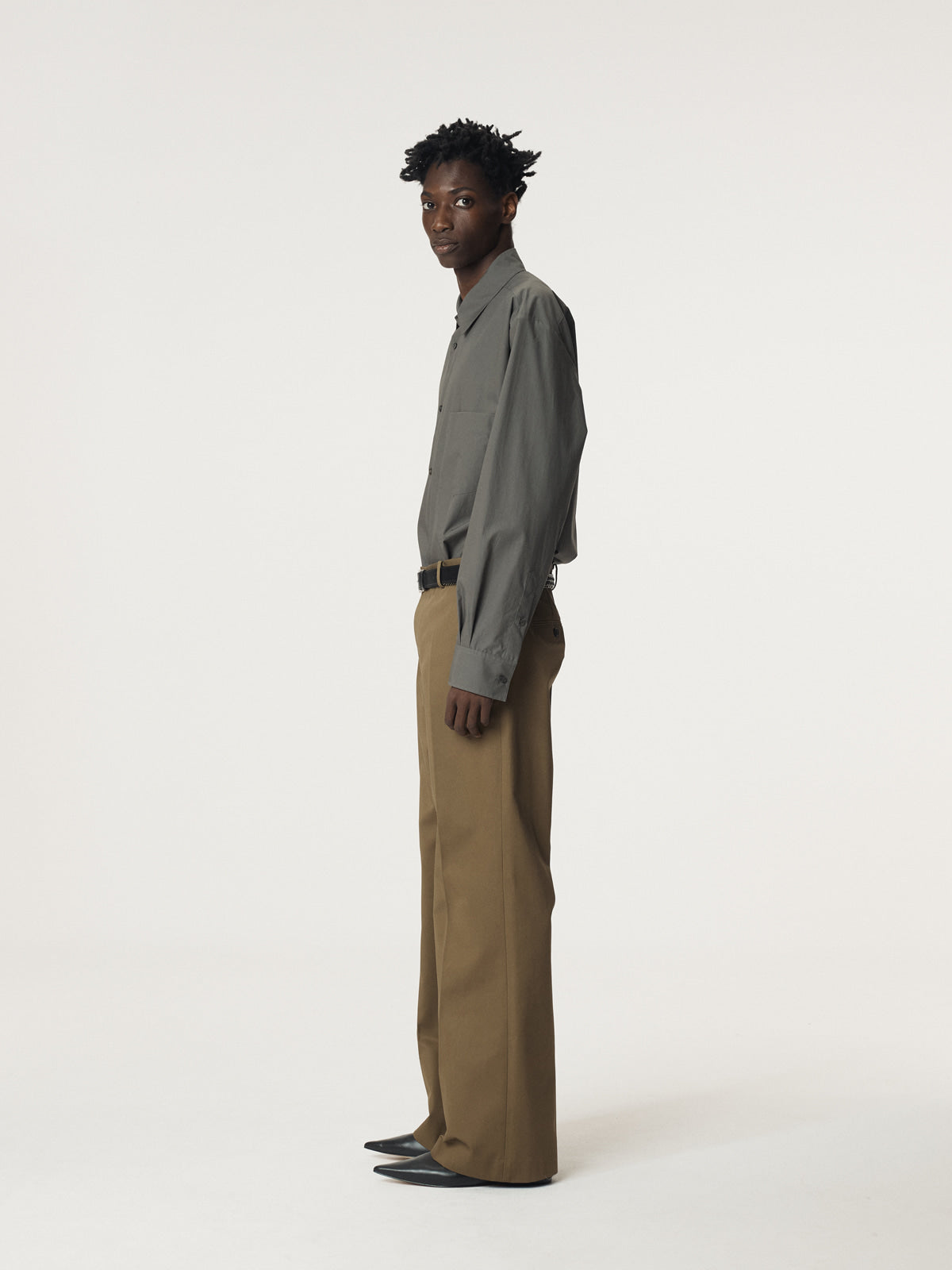 Recto - Lotus Cotton Flare Pants (Khaki) product image 3 | TRAB K-Fashion Australia