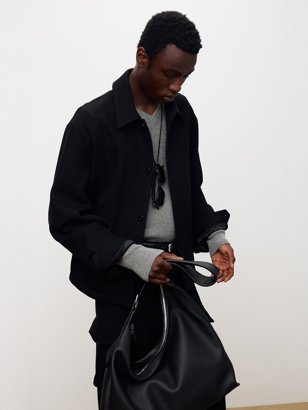 Tonywack - Textured Wool Shirt Blouson (Black) product image 6 | TRAB K-Fashion Australia