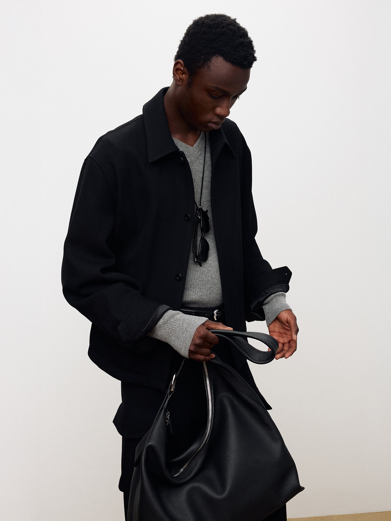 Tonywack - Textured Wool Shirt Blouson (Black) product image 6 | TRAB K-Fashion Australia