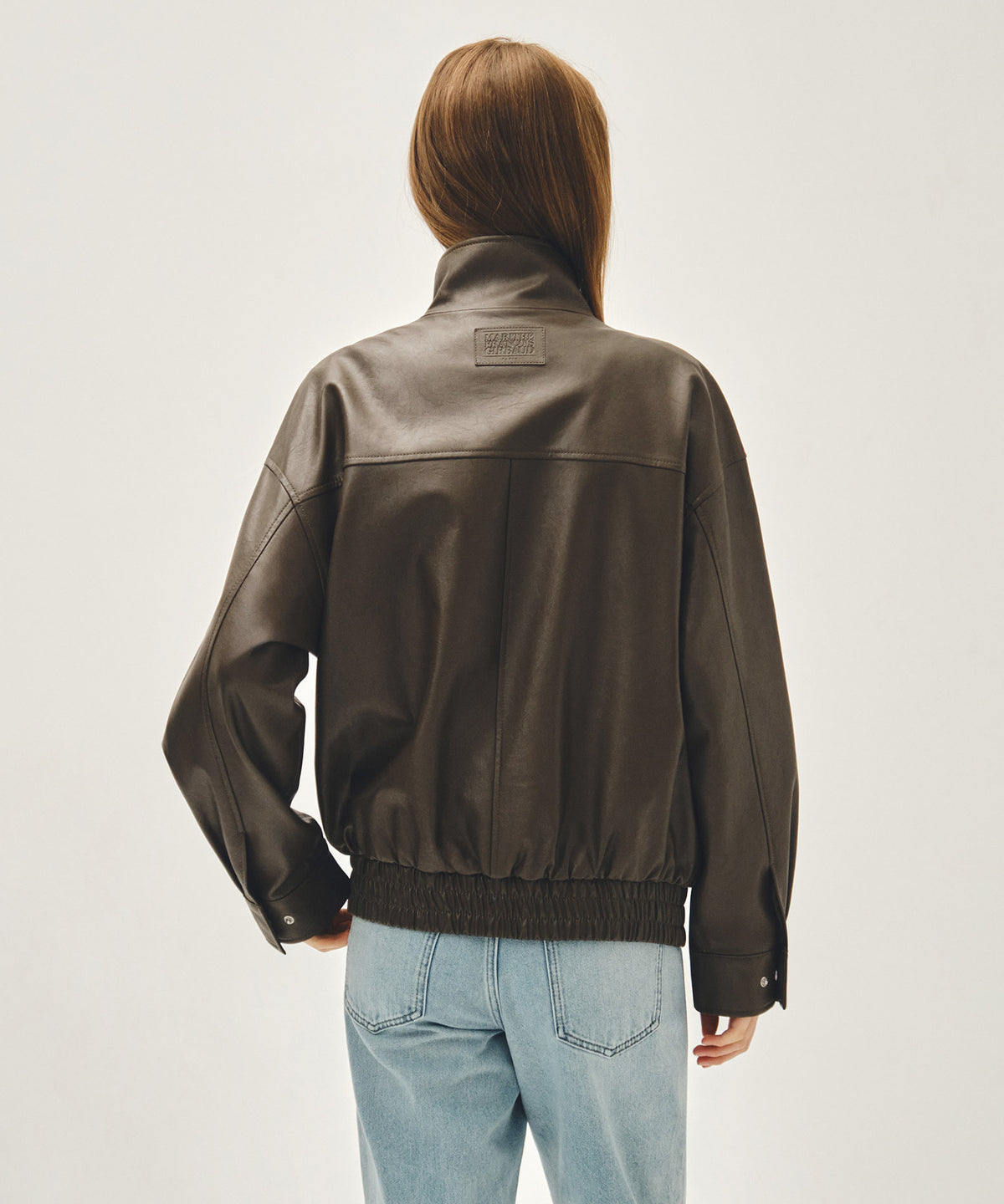 Marithe & Francois Girbaud - Faux Leather High Neck Jacket (Brown) product image 3 | TRAB K-Fashion Australia