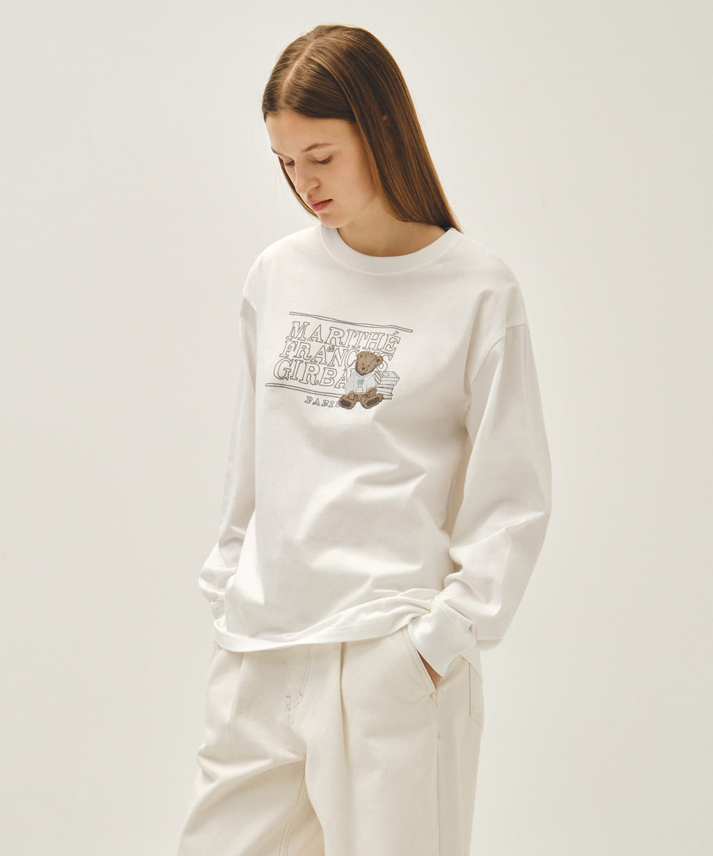 Marithe & Francois Girbaud - Doodle Classic Logo Long Sleeve Tee (White) product image 2 | TRAB K-Fashion Australia