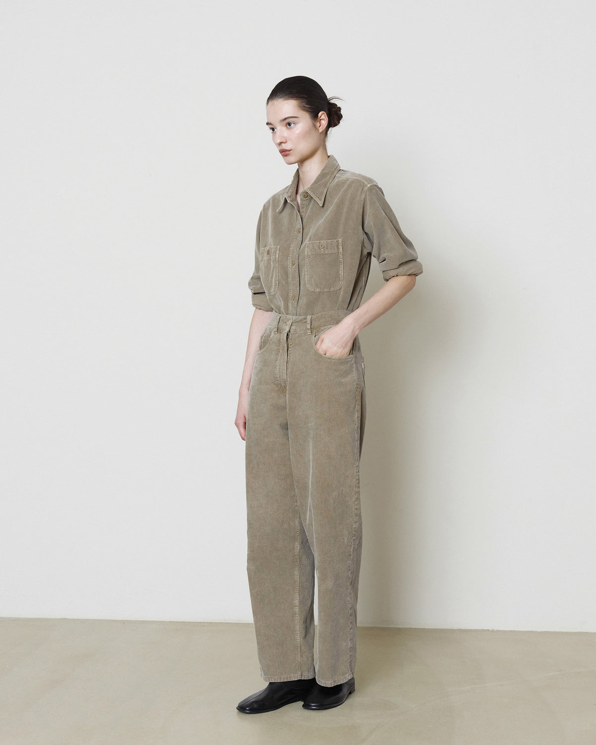 Brownyard - Garment Dyed Corduroy Pants (Dark Beige) product image 2 | TRAB K-Fashion Australia