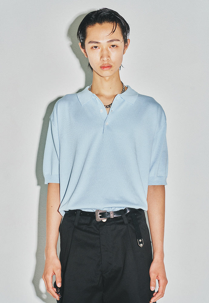Tonywack - High Gauge Silk Cotton Polo Knit (Baby Blue) product image 4 | TRAB K-Fashion Australia