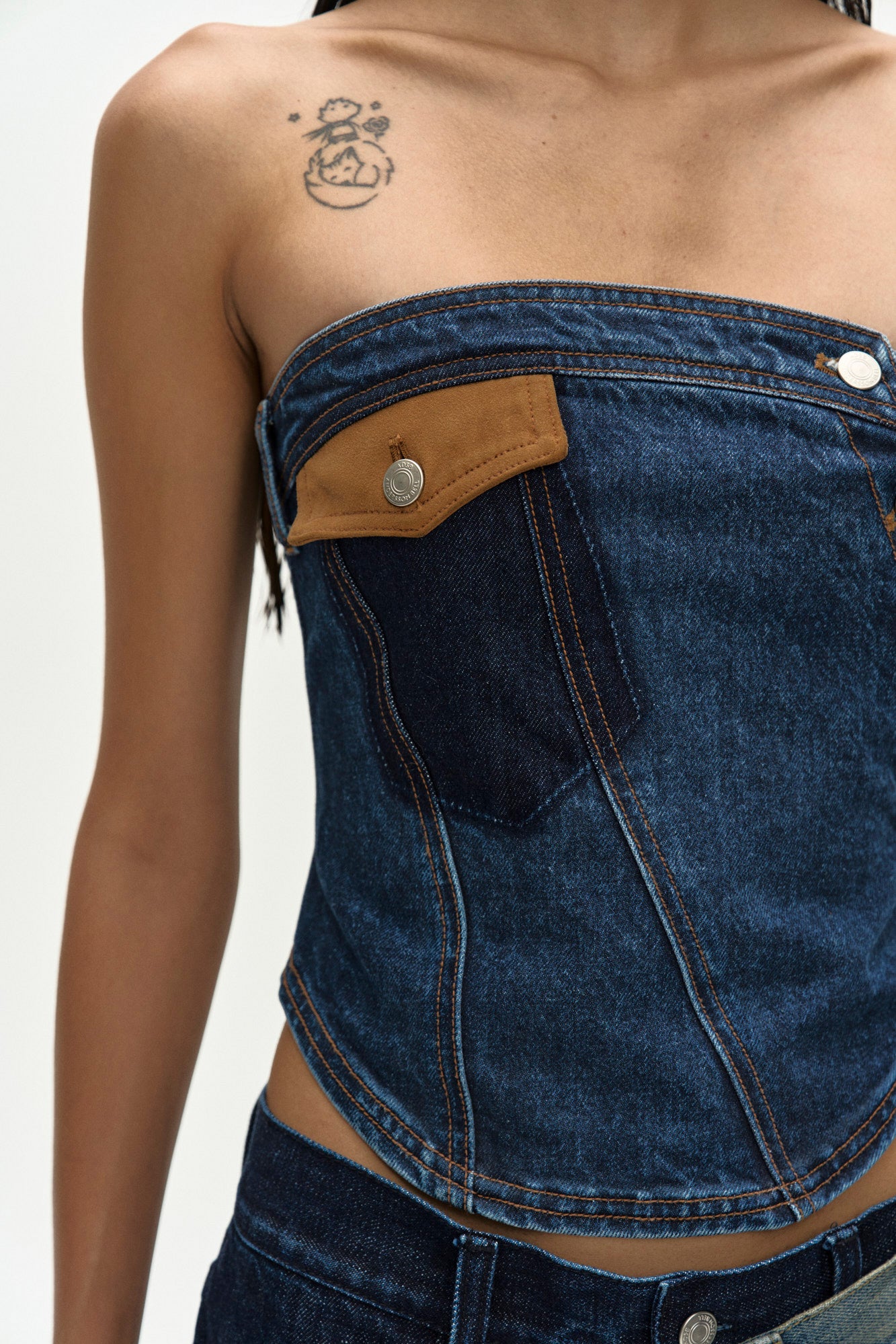 Andersson Bell - Denim Twist Bustier (Blue) product image 5 | TRAB K-Fashion Australia
