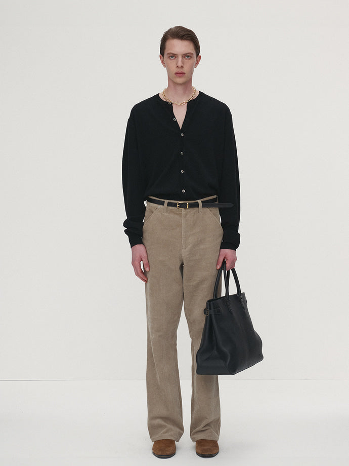 Tonywack - Super Fine Wool Crew-Neck Cardigan (Black) product image 2 | TRAB K-Fashion Australia