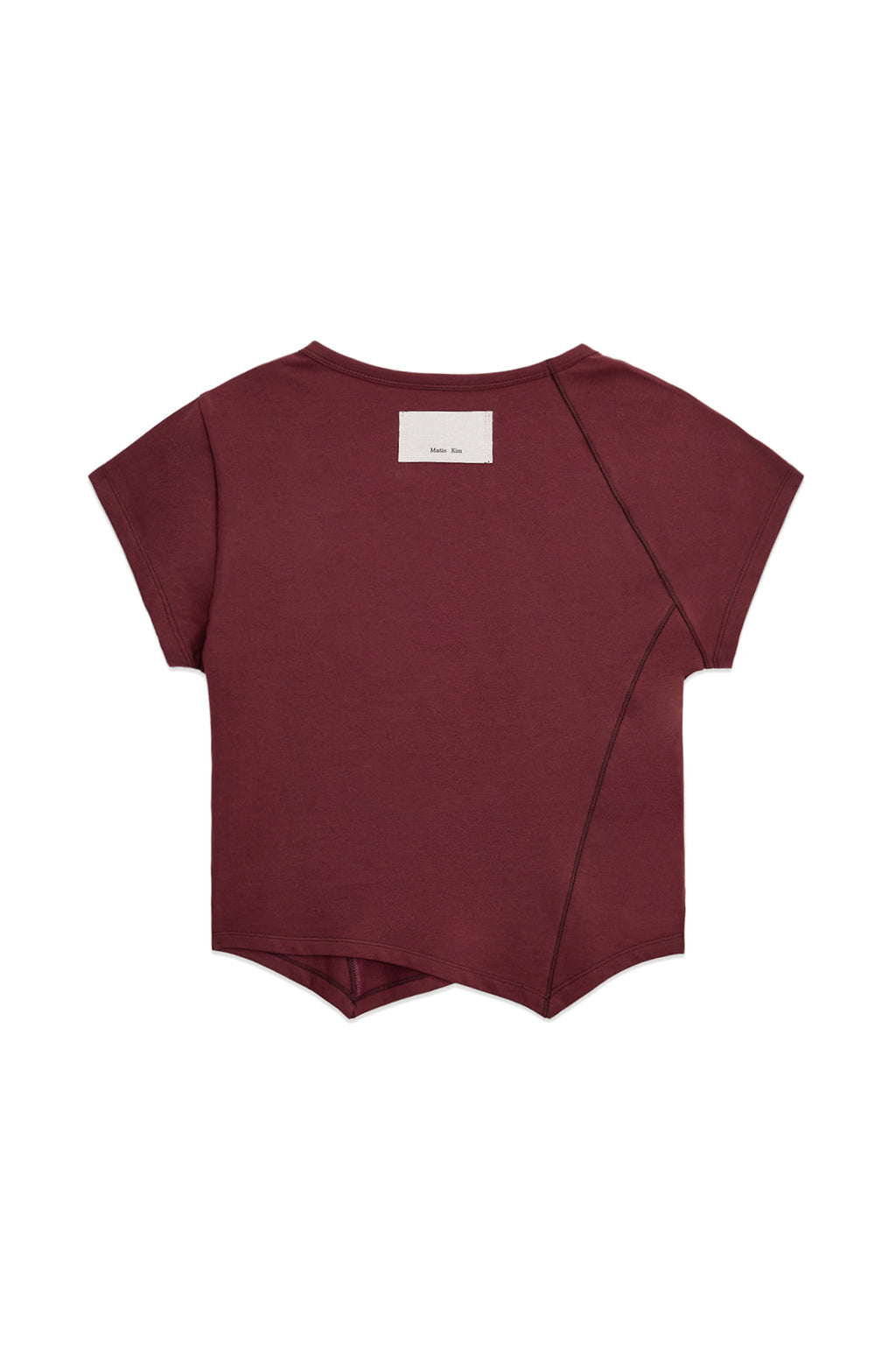 Matin Kim - Twist Point Slim Top (Burgundy) product image 2 | TRAB K-Fashion Australia
