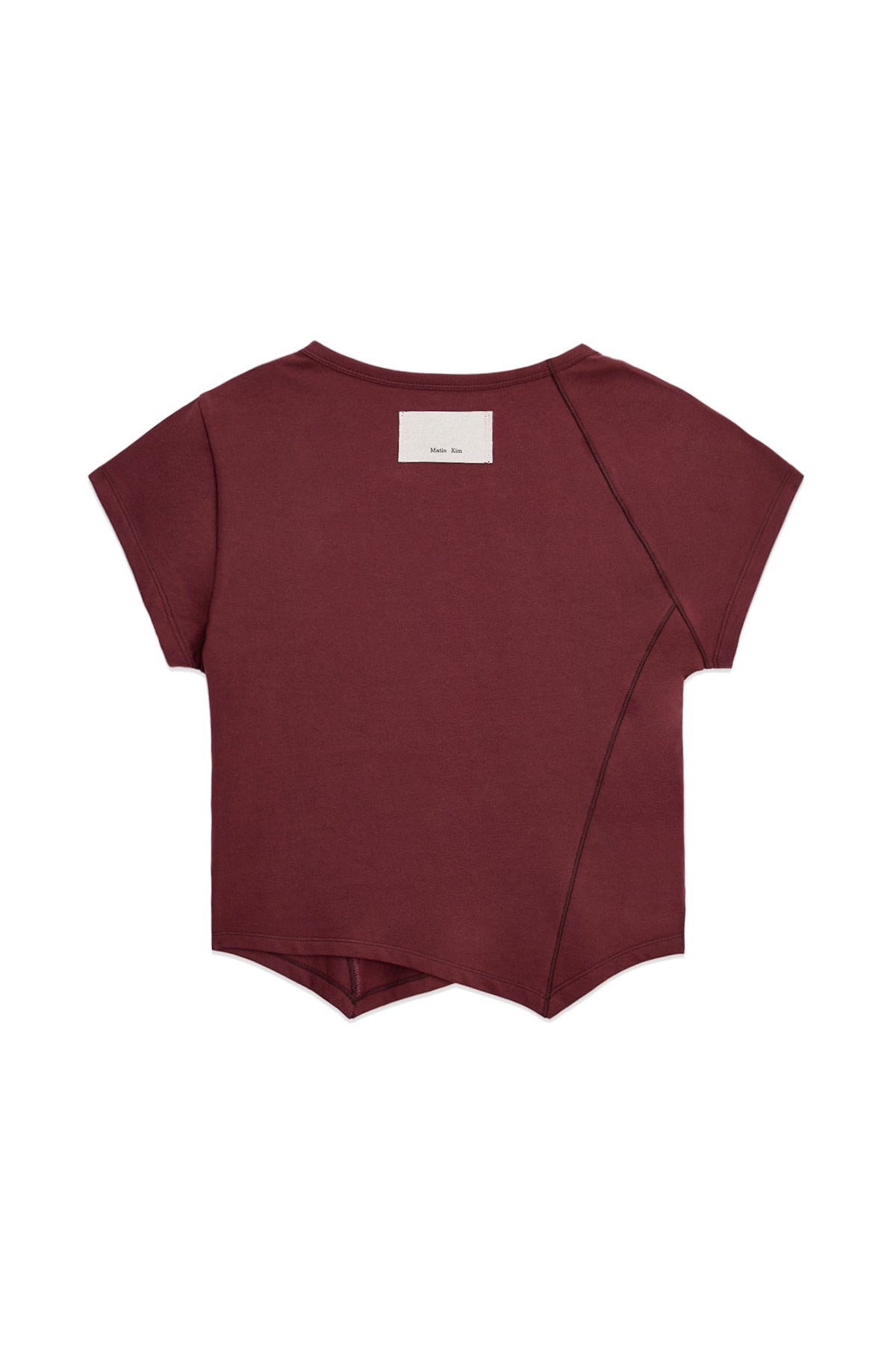 Matin Kim - Twist Point Slim Top (Burgundy) product image 2 | TRAB K-Fashion Australia