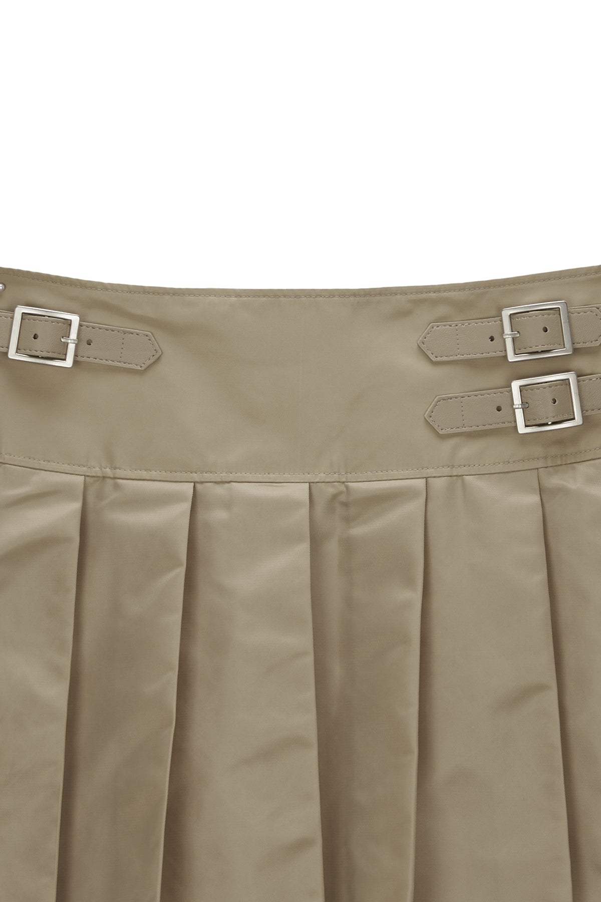 Matin Kim - Lowrise Pleats Mini Skirt (Beige) product image 3 | TRAB K-Fashion Australia