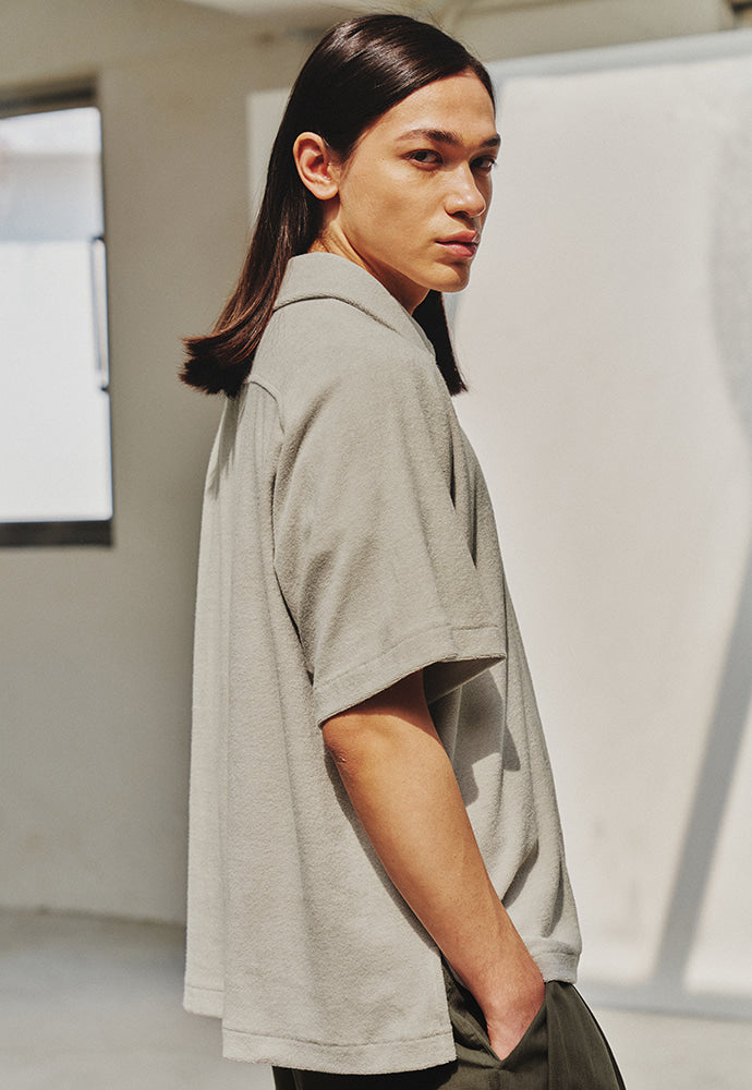 Art if acts - Terry Half Zip-up Shirt (Light Grey) product image 4 | TRAB K-Fashion Australia