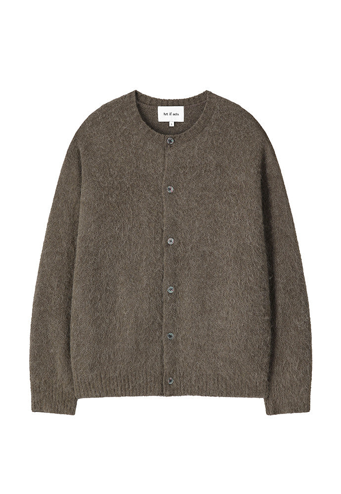 Art if acts - Alpaca Round Neck Cardigan (Mud) product image 6 | TRAB K-Fashion Australia