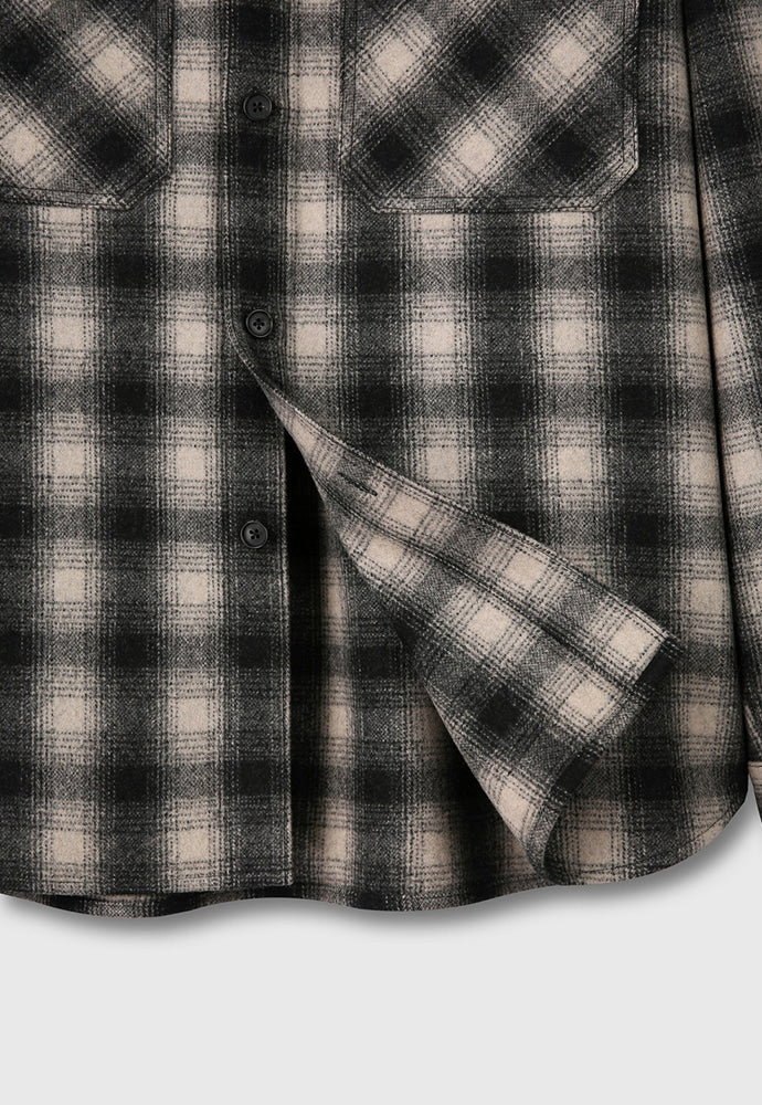 Tonywack - Ombré Wool Check Shirt (Black/Ecru) product image 12 | TRAB K-Fashion Australia