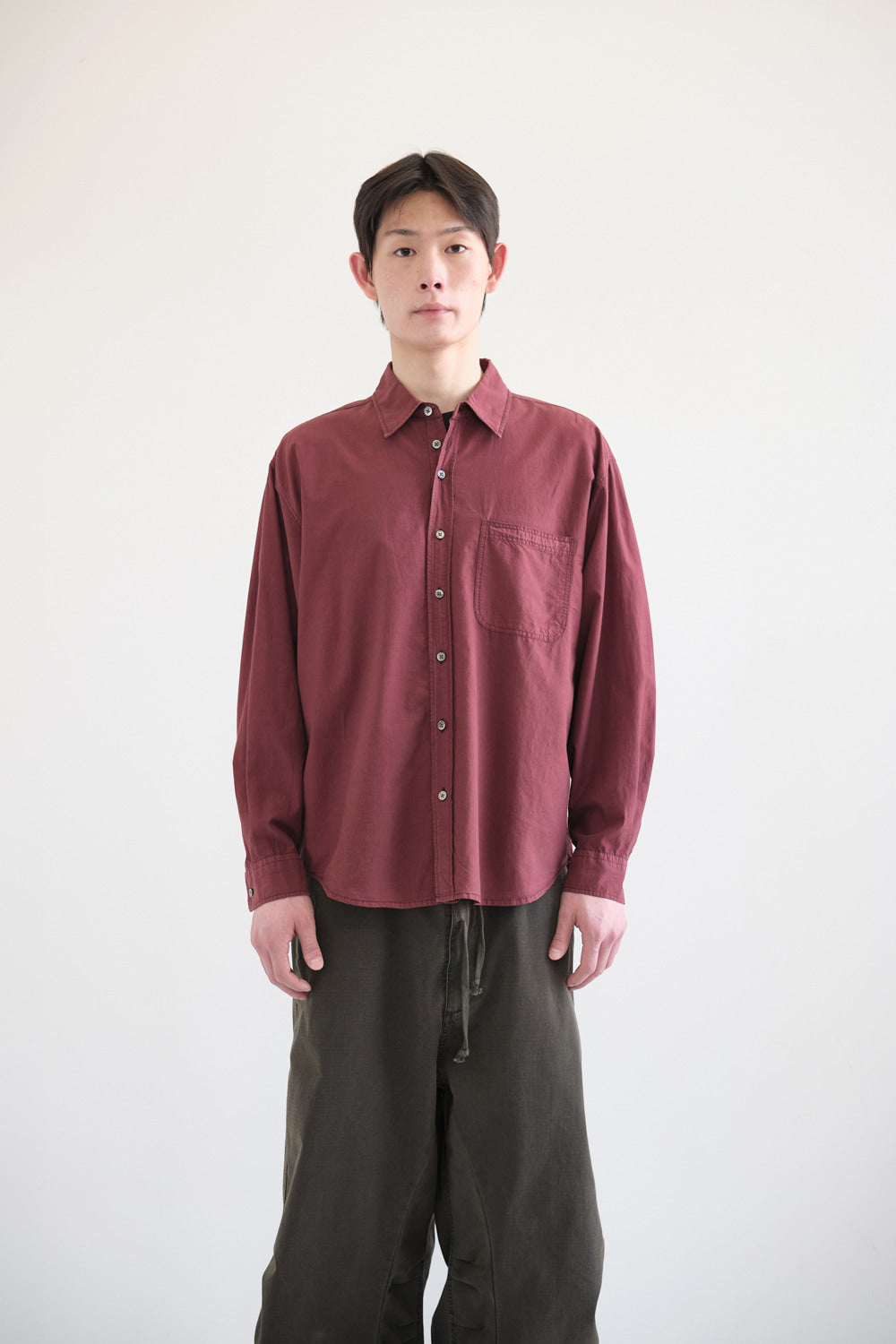 Hatchingroom - Shadow Stripe Shirt (Dark Red) product image 7 | TRAB K-Fashion Australia