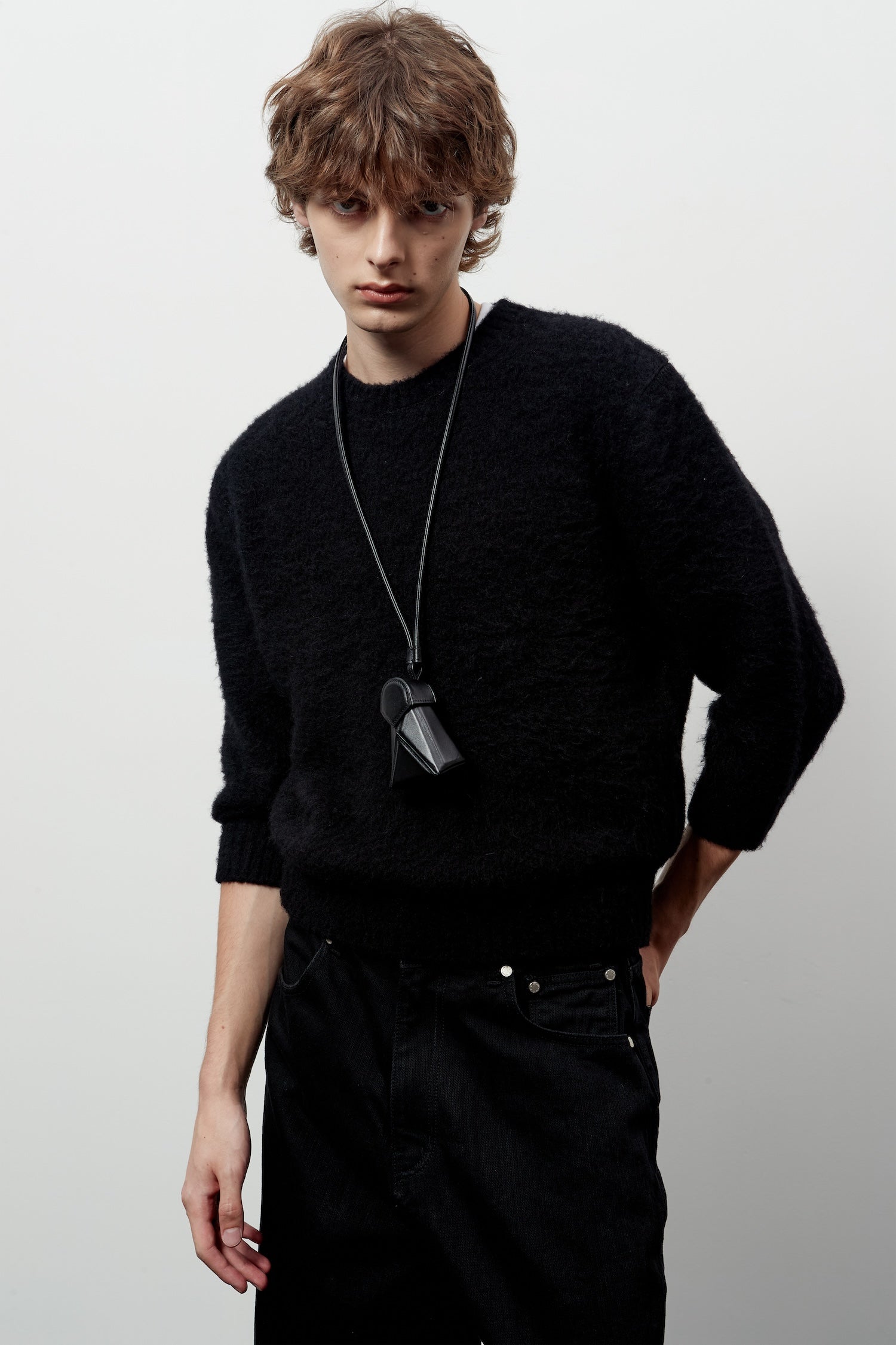 Stu - Boucle Quarter Sleeve Knit (Black) product image 15 | TRAB K-Fashion Australia