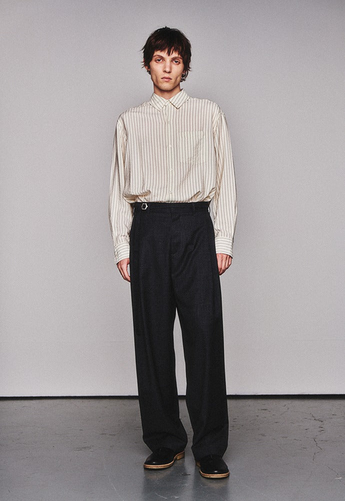 Art if acts - Wrinkle Rayon Shirt (Cream/Charcoal) product image 1 | TRAB K-Fashion Australia