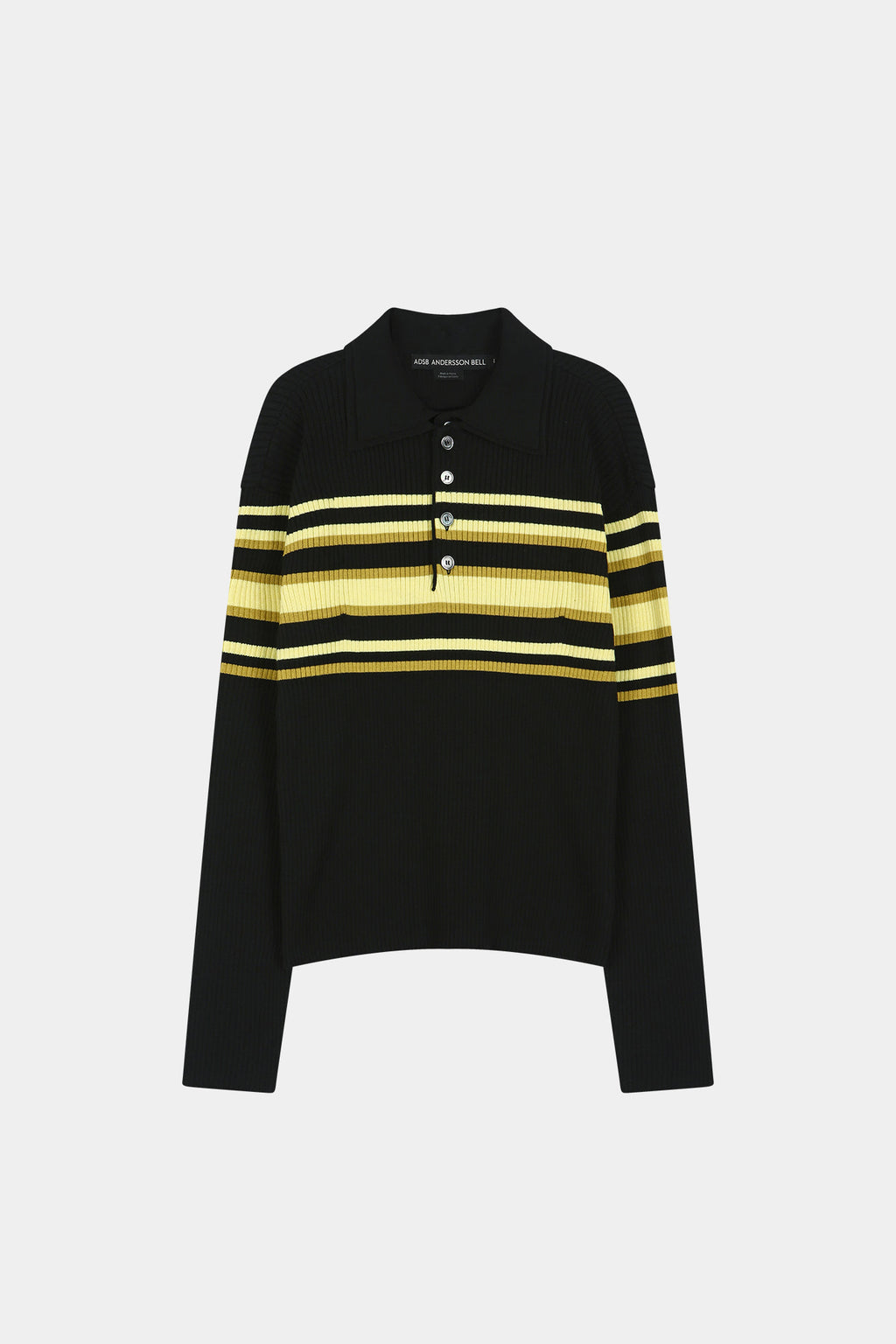 Andersson Bell - Layered Collar Pitt Stripe Polo Sweater (black/lemon) (Black/Lemon) product image 6 | TRAB K-Fashion Australia