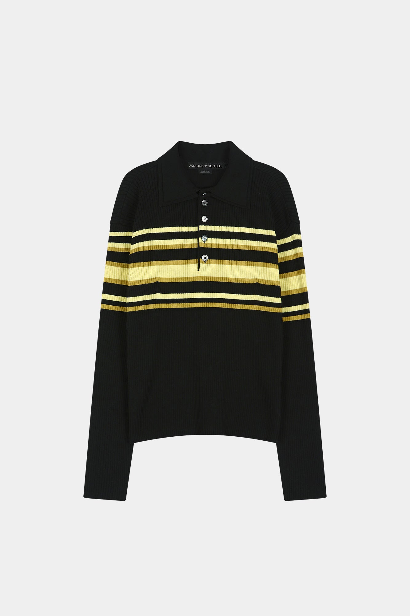 Andersson Bell - Layered Collar Pitt Stripe Polo Sweater (black/lemon) (Black/Lemon) product image 6 | TRAB K-Fashion Australia
