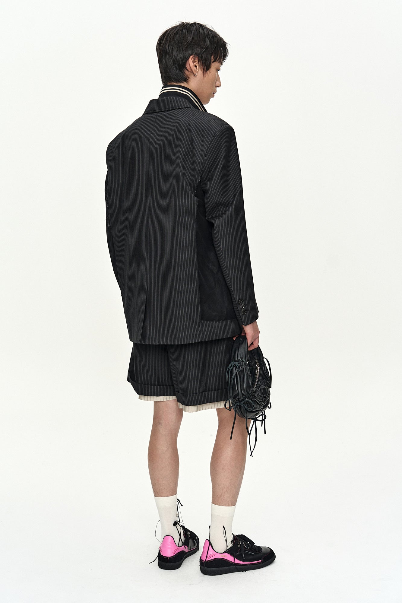 Andersson Bell - Inside-Out Stripe Layered Shorts (Black) product image 7 | TRAB K-Fashion Australia
