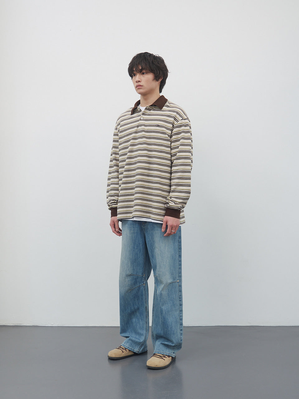 Kijun - Fresh Border Pique Polo (Brown) product image 4 | TRAB K-Fashion Australia