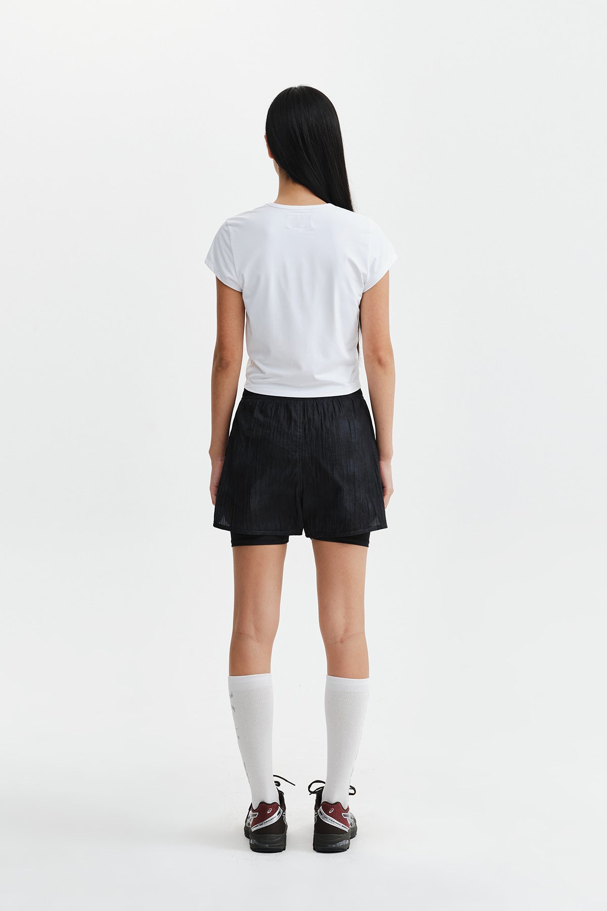 Matin Kim - Matin Pace Reflective Logo Slim Top (White) product image 8 | TRAB K-Fashion Australia