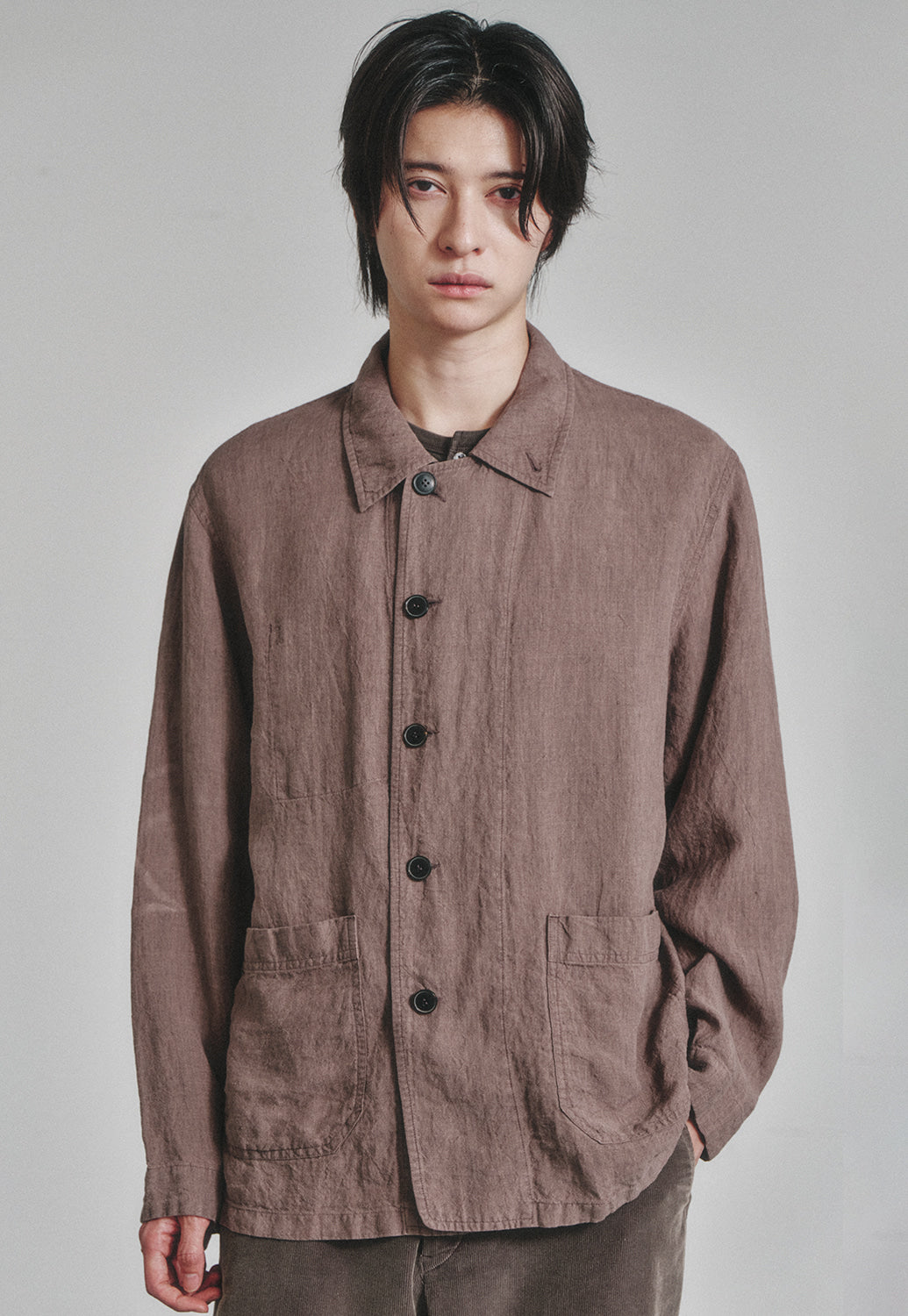 Art if acts - Linen French Work Jacket (Wood) product image 5 | TRAB K-Fashion Australia