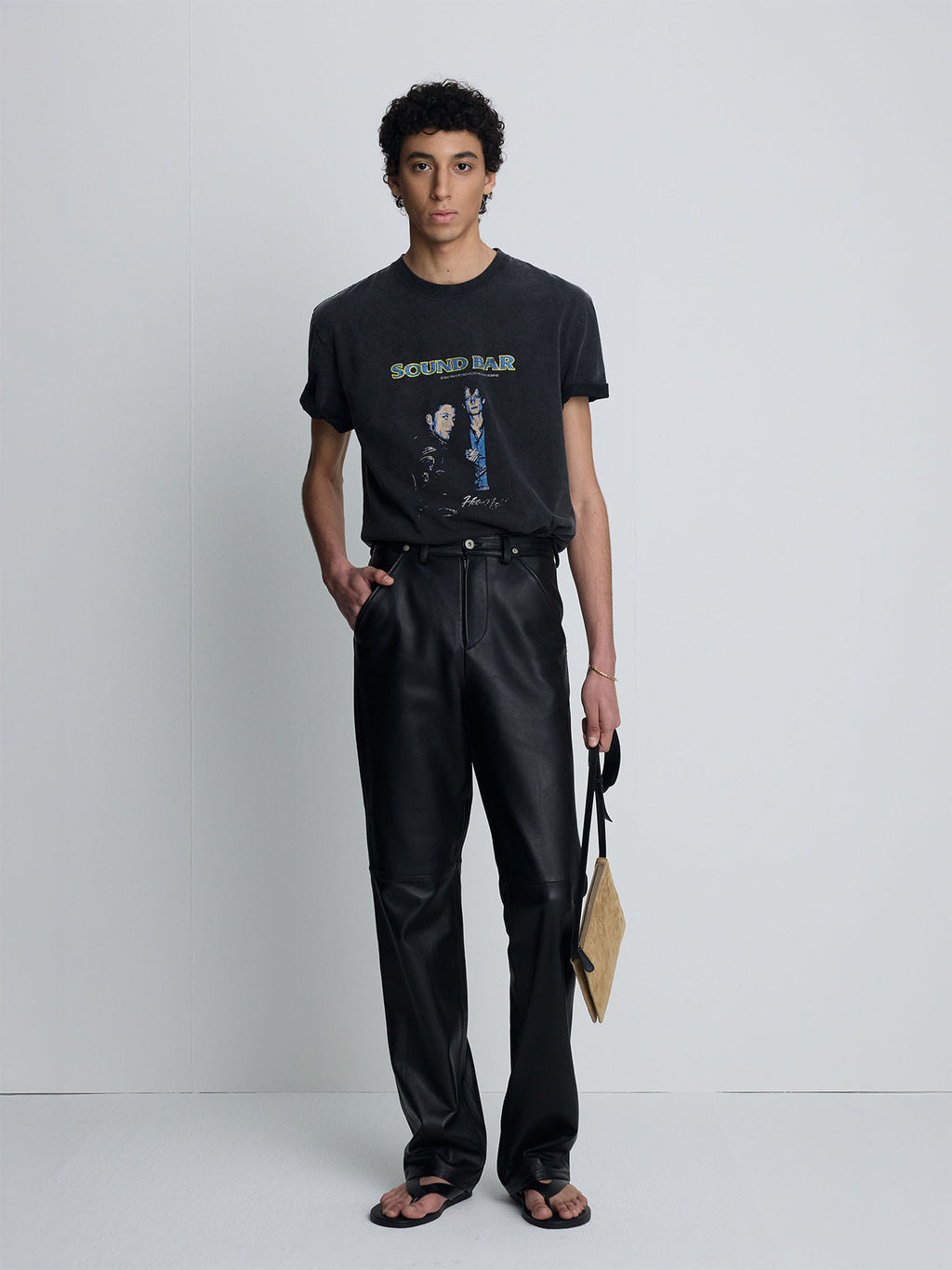 Tonywack - Garment-Dyed Sound Bar T-Shirt (Faded Carbon) product image 2 | TRAB K-Fashion Australia