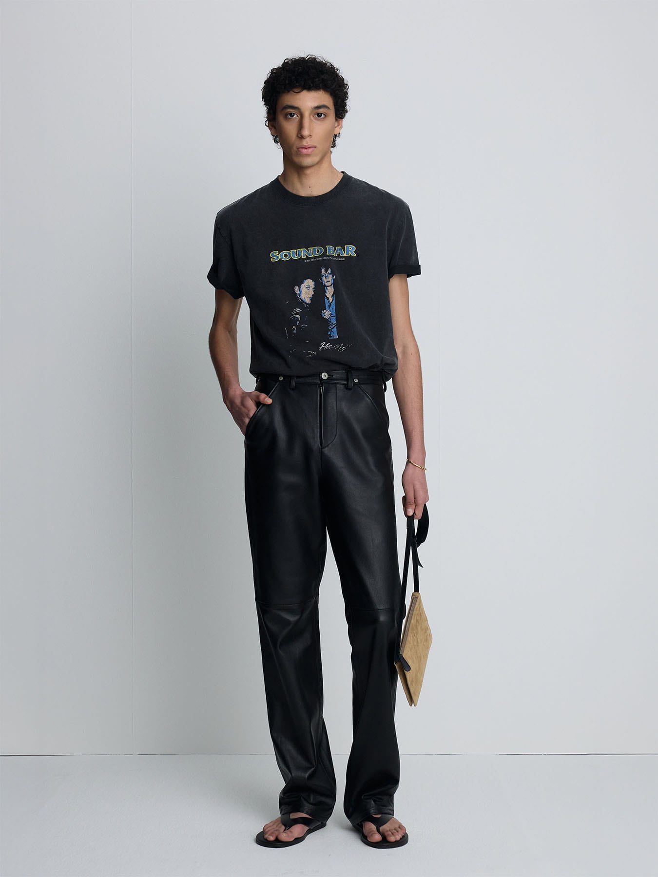 Tonywack - Garment-Dyed Sound Bar T-Shirt (Faded Carbon) product image 2 | TRAB K-Fashion Australia