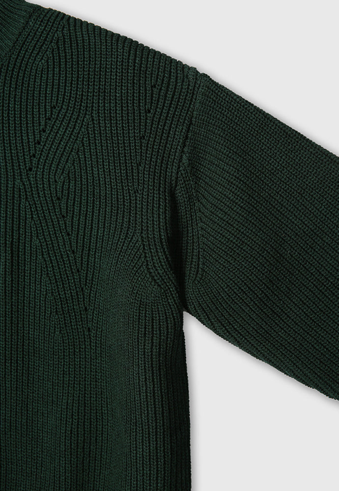 Tonywack - Italian Cotton Hard Twist Zip-Up Knit (Dark Green) product image 11 | TRAB K-Fashion Australia