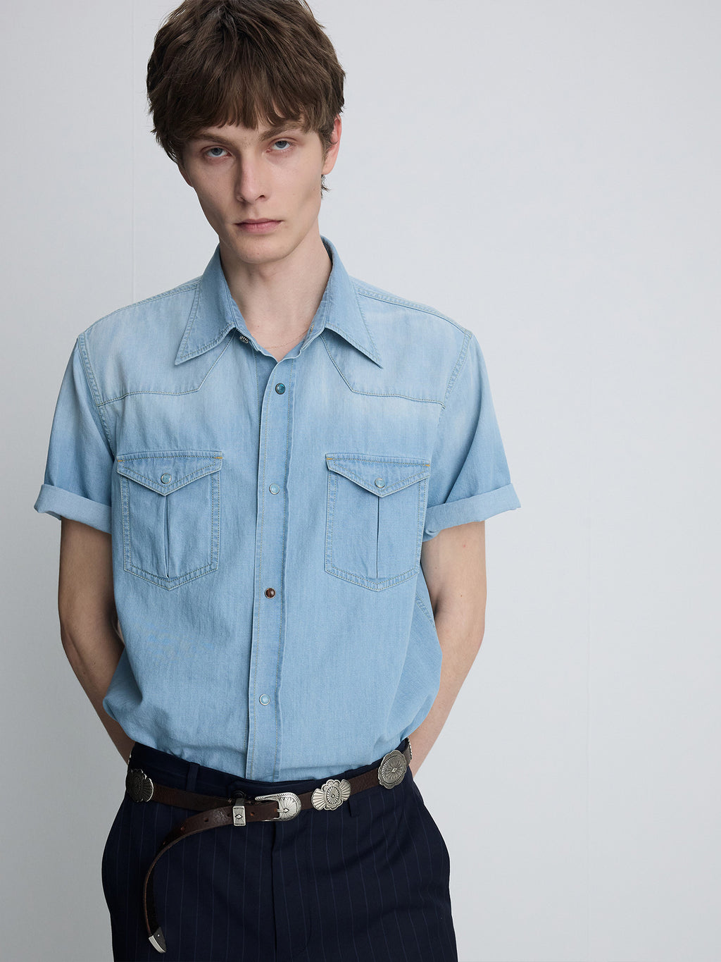 Tonywack - Vintage Denim Western Shirt (Light Washed Blue) product image 7 | TRAB K-Fashion Australia