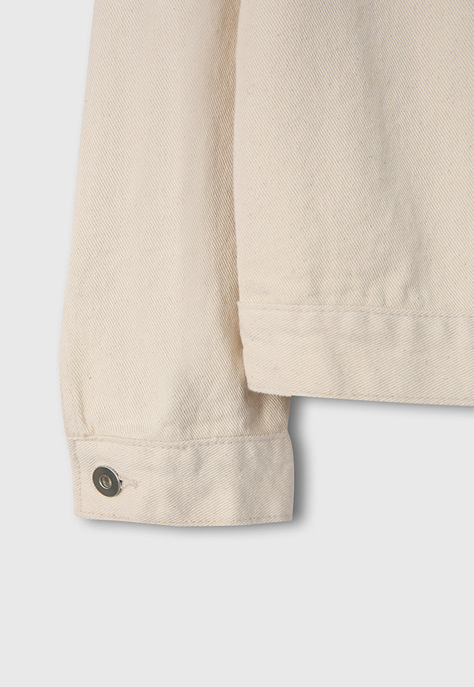 Tonywack - Cropped Single Pocket Denim Jacket (Ecru) product image 10 | TRAB K-Fashion Australia