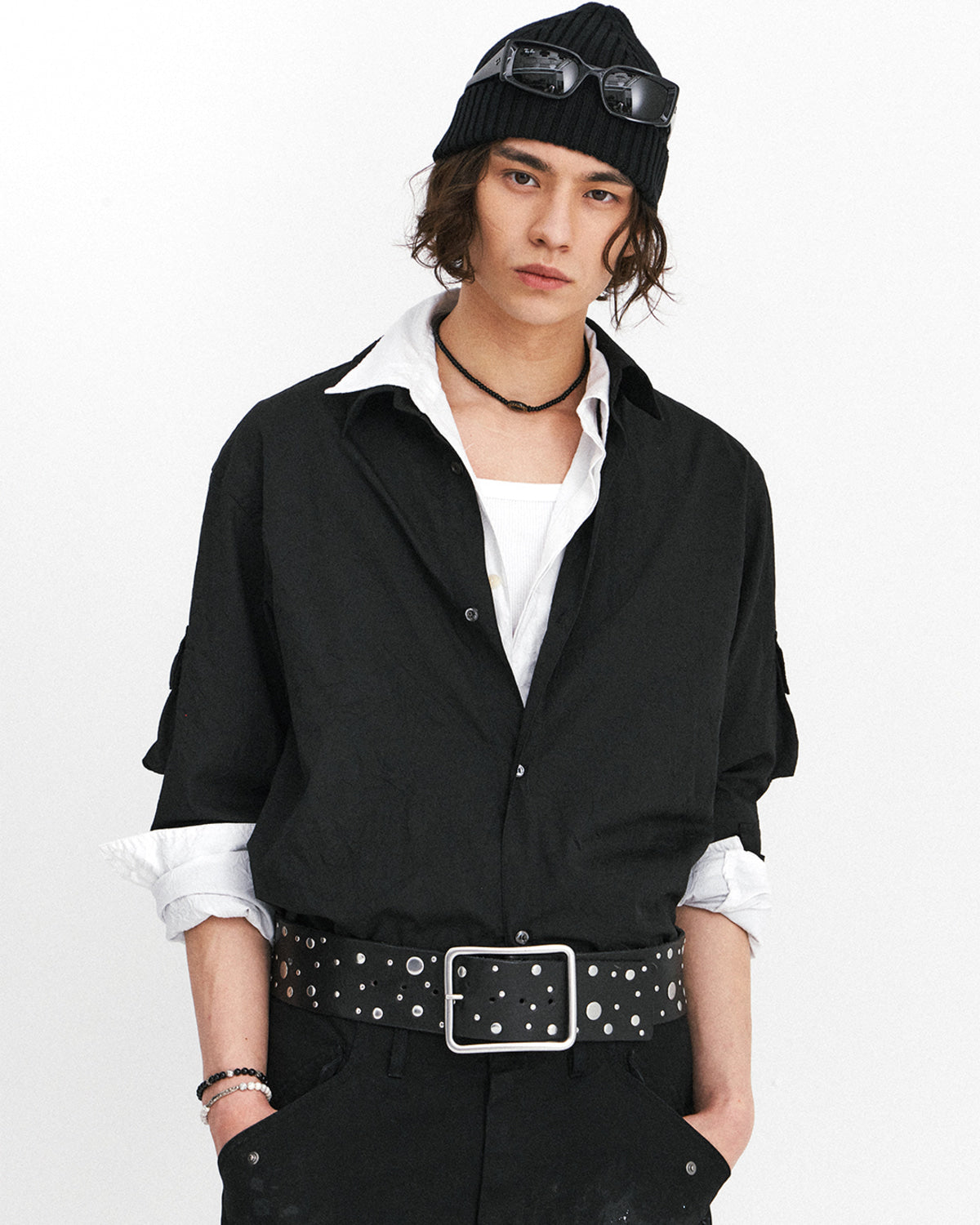 Eastlogue - Magazine Pouch Shirts (Crease Black) product image 2 | TRAB K-Fashion Australia