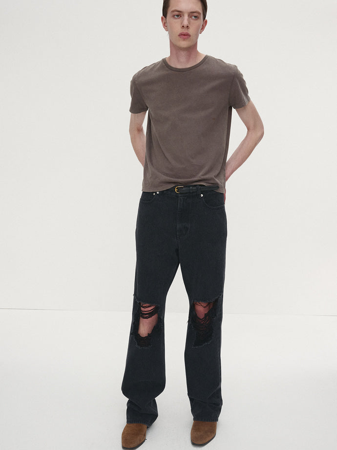 Tonywack - Straight-Leg Destroyed Denim Jeans (Washed Black) product image 7 | TRAB K-Fashion Australia