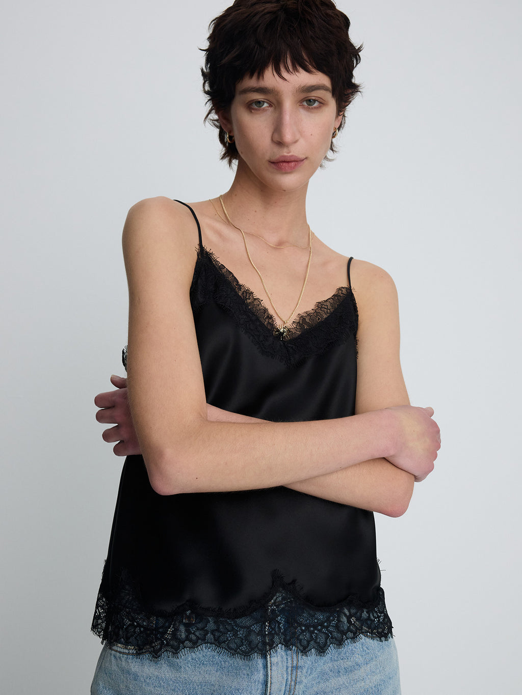 Tonywack - Satin Lace Camisole (Black) product image 3 | TRAB K-Fashion Australia