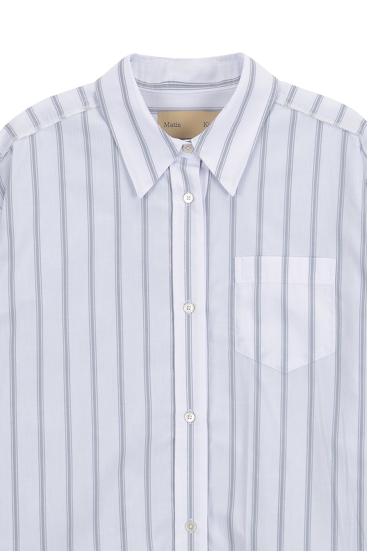 Matin Kim - Double Layers Stripe Shirt (Grey) product image 3 | TRAB K-Fashion Australia