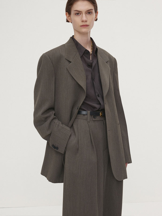 Tonywack - Light Wool Relaxed Tailored Jacket (Beige Taupe) product image 6 | TRAB K-Fashion Australia