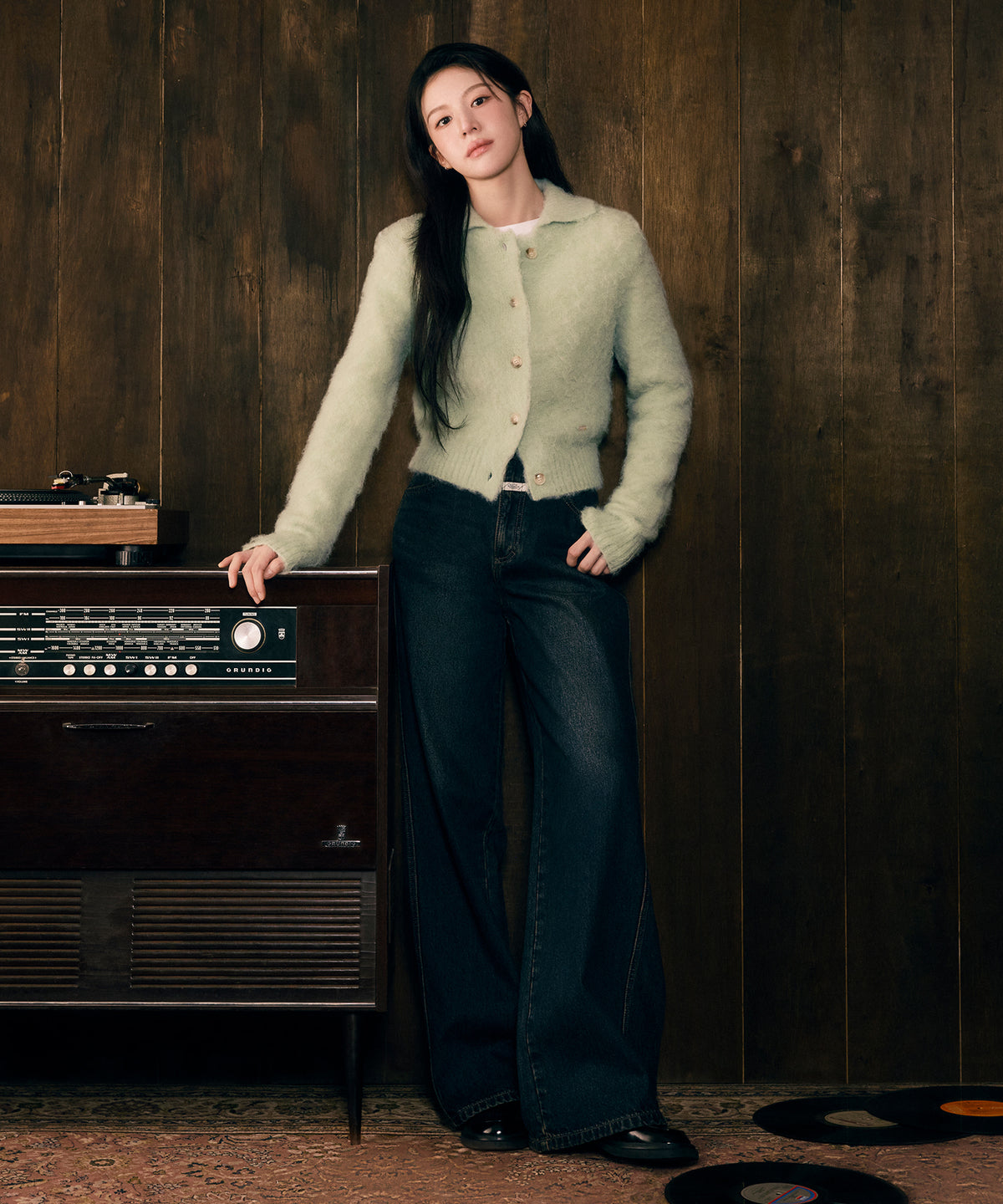 Marithe & Francois Girbaud - Vintage Washed Denim Pants (Dark Blue) product image 1 | TRAB K-Fashion Australia
