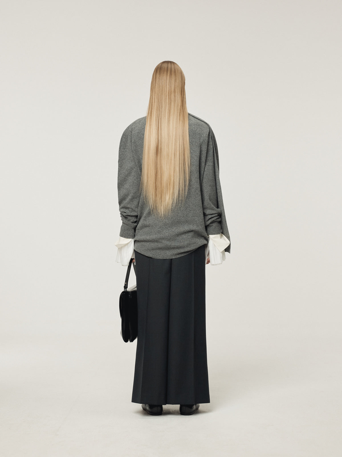 Recto - Layered Cardigan Knit Top (Melange Grey) product image 4 | TRAB K-Fashion Australia