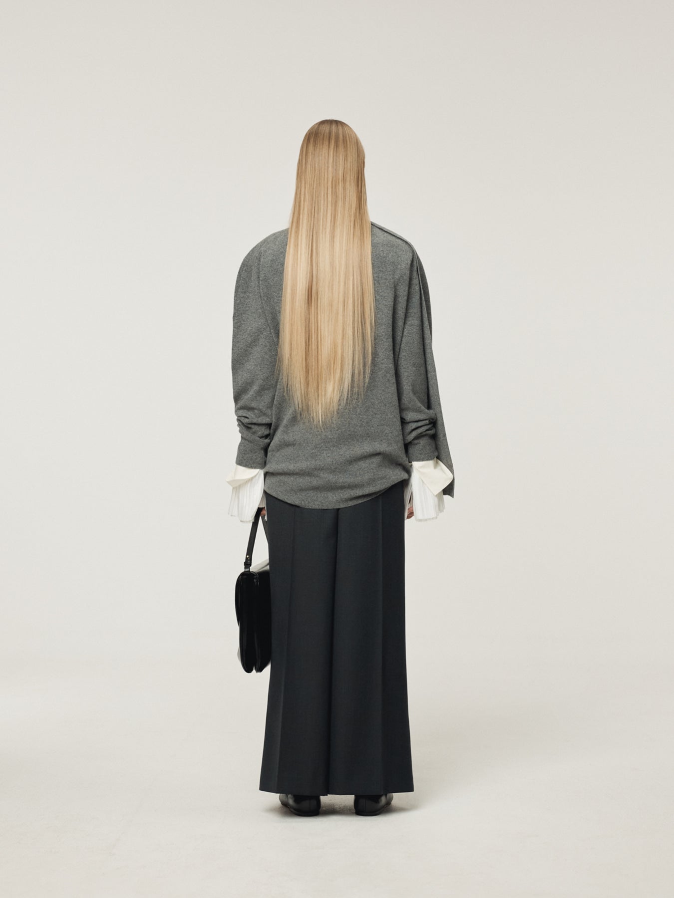 Recto - Layered Cardigan Knit Top (Melange Grey) product image 4 | TRAB K-Fashion Australia