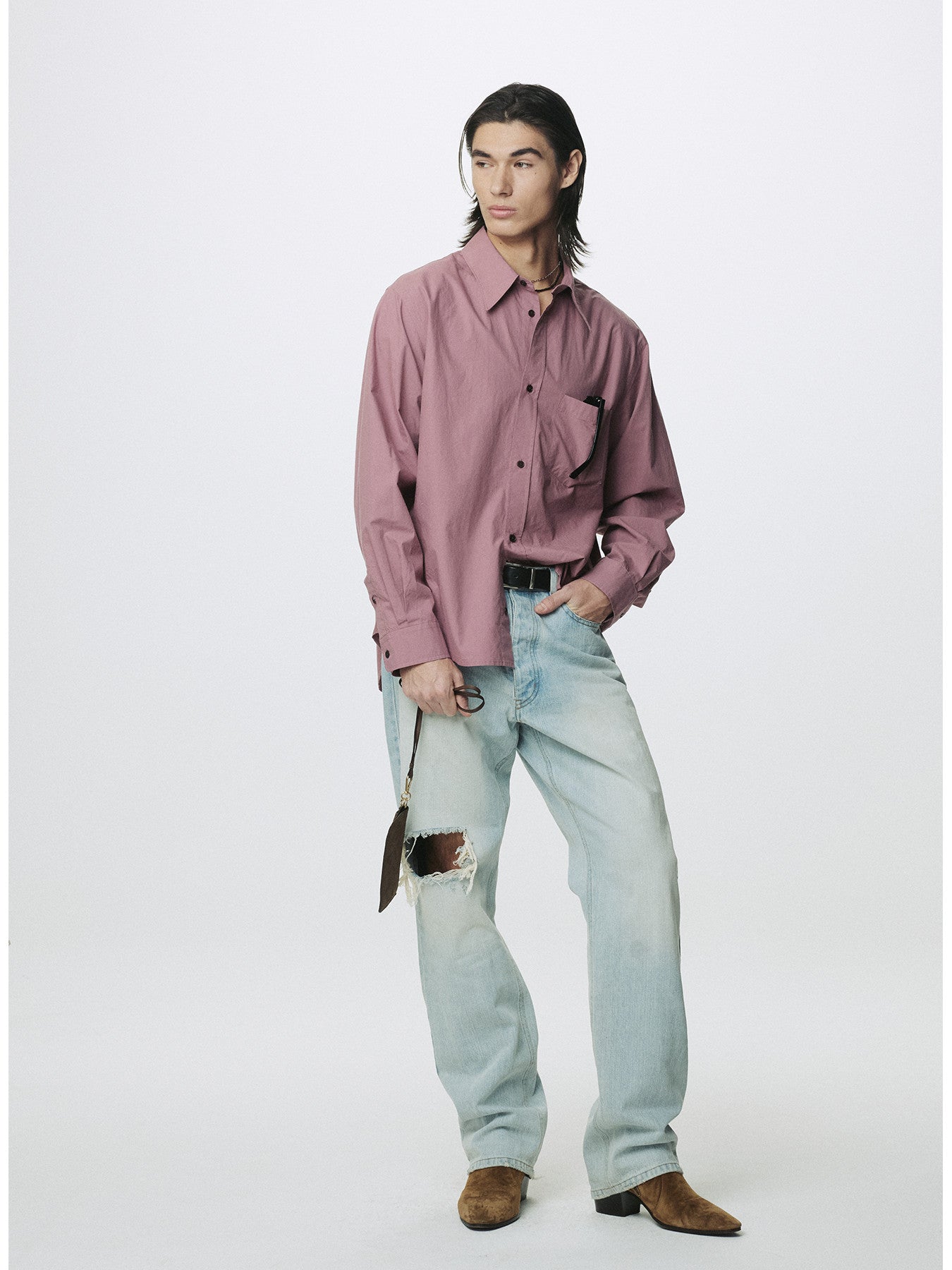 Tonywack - Washed Cotton Shirt (Dusty Pink) product image 4 | TRAB K-Fashion Australia