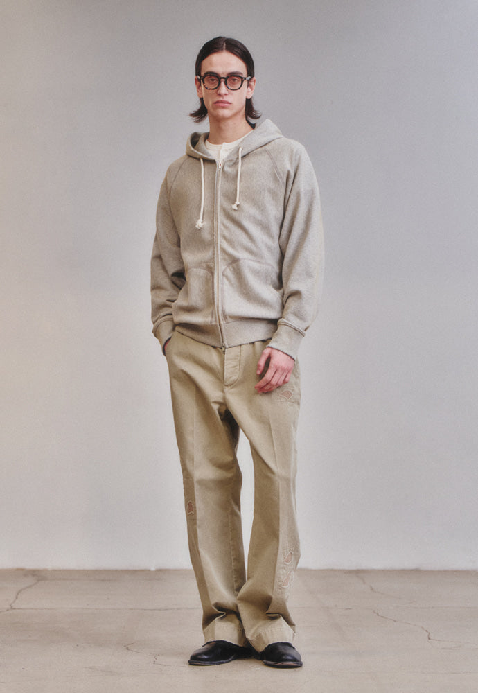 Art if acts - Garment Dyed Sweat Hooded Zip-Up (Melange Grey) product image 2 | TRAB K-Fashion Australia