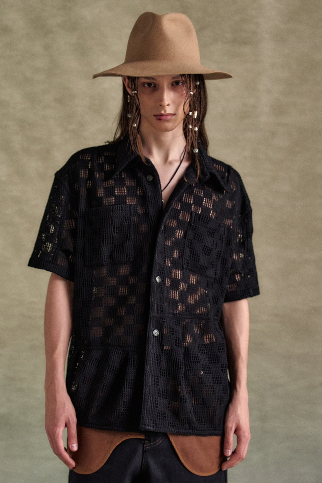 Andersson Bell - Letto Knitted Shirts (Black) product image 1 | TRAB K-Fashion Australia