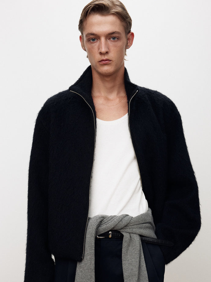 Tonywack - Wool Alpaca Zippered Jacket (Navy) product image 1 | TRAB K-Fashion Australia