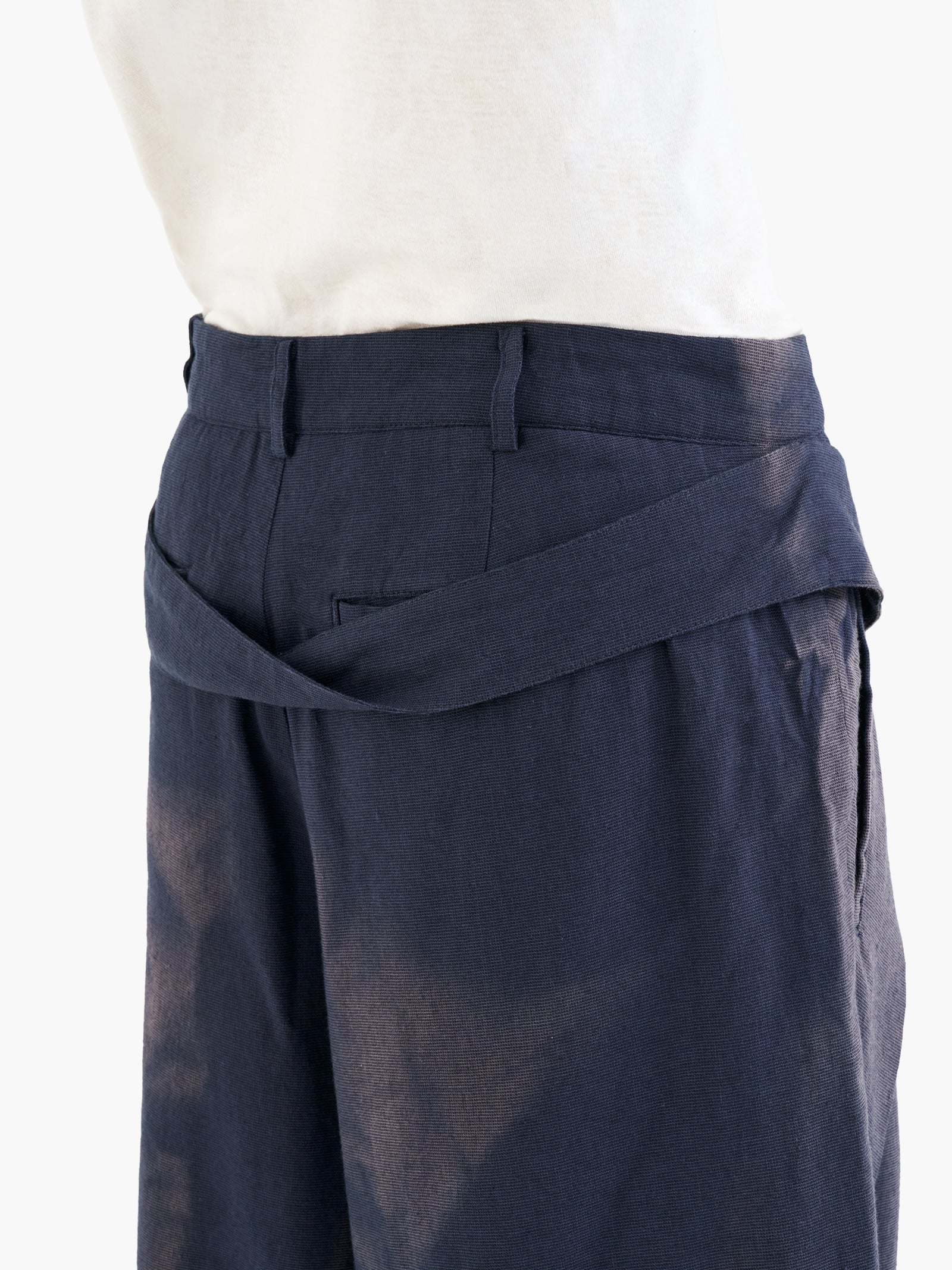 Jiyong Kim - Sun-Bleched Layered Half Trousers (Navy) product image 6 | TRAB K-Fashion Australia
