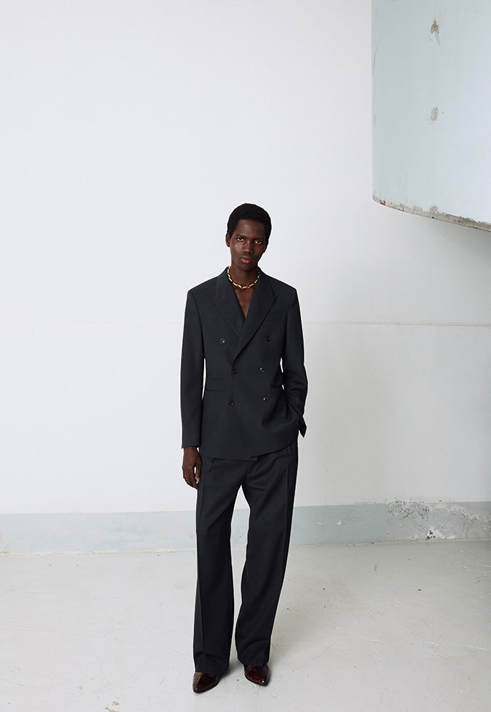 Tonywack - Wool Twill Double-Breasted Tailored Blazer (Carbon Grey) product image 6 | TRAB K-Fashion Australia