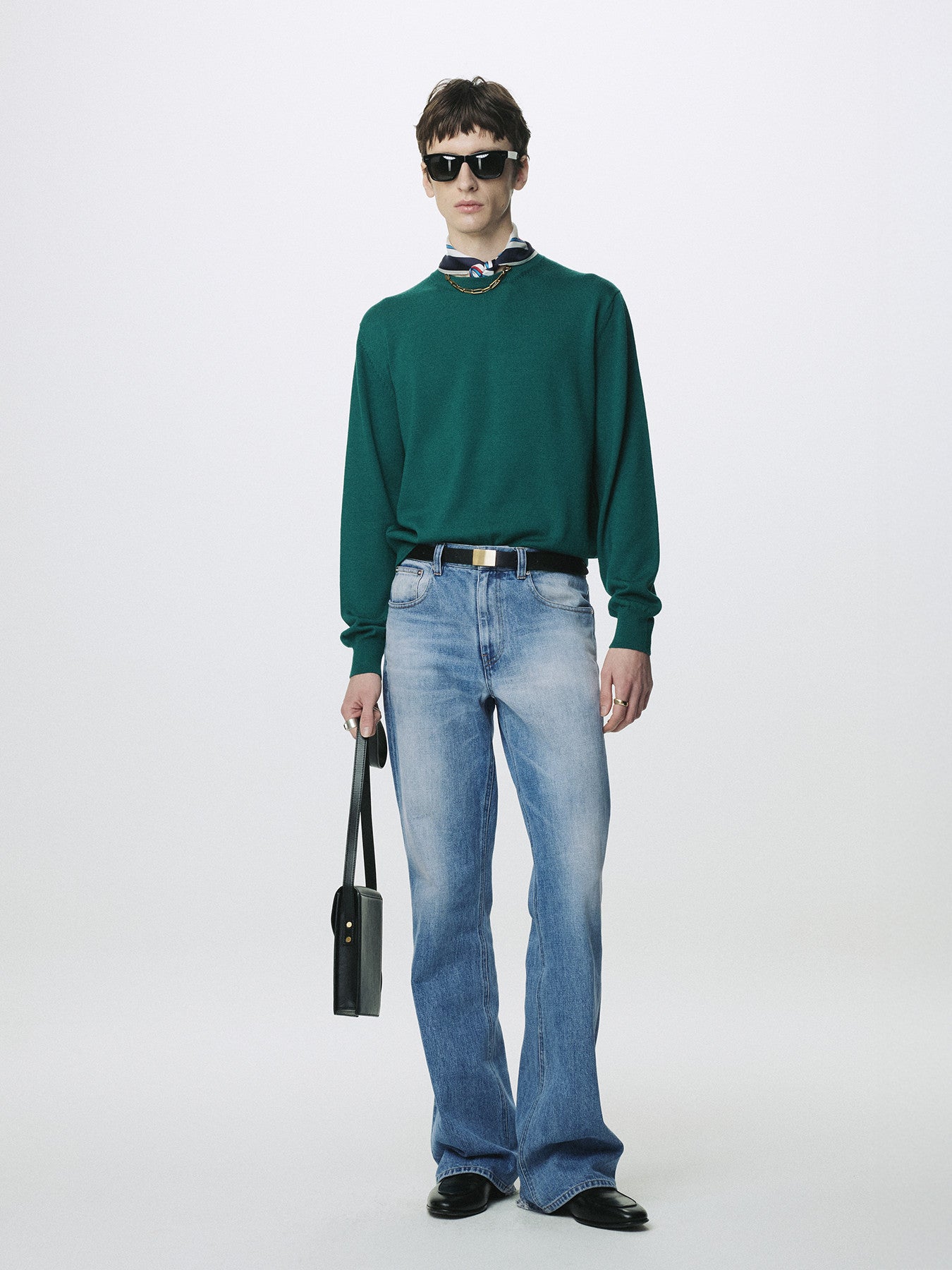 Tonywack - Flared-Leg Distressed Denim Jeans (Faded Blue) product image 1 | TRAB K-Fashion Australia